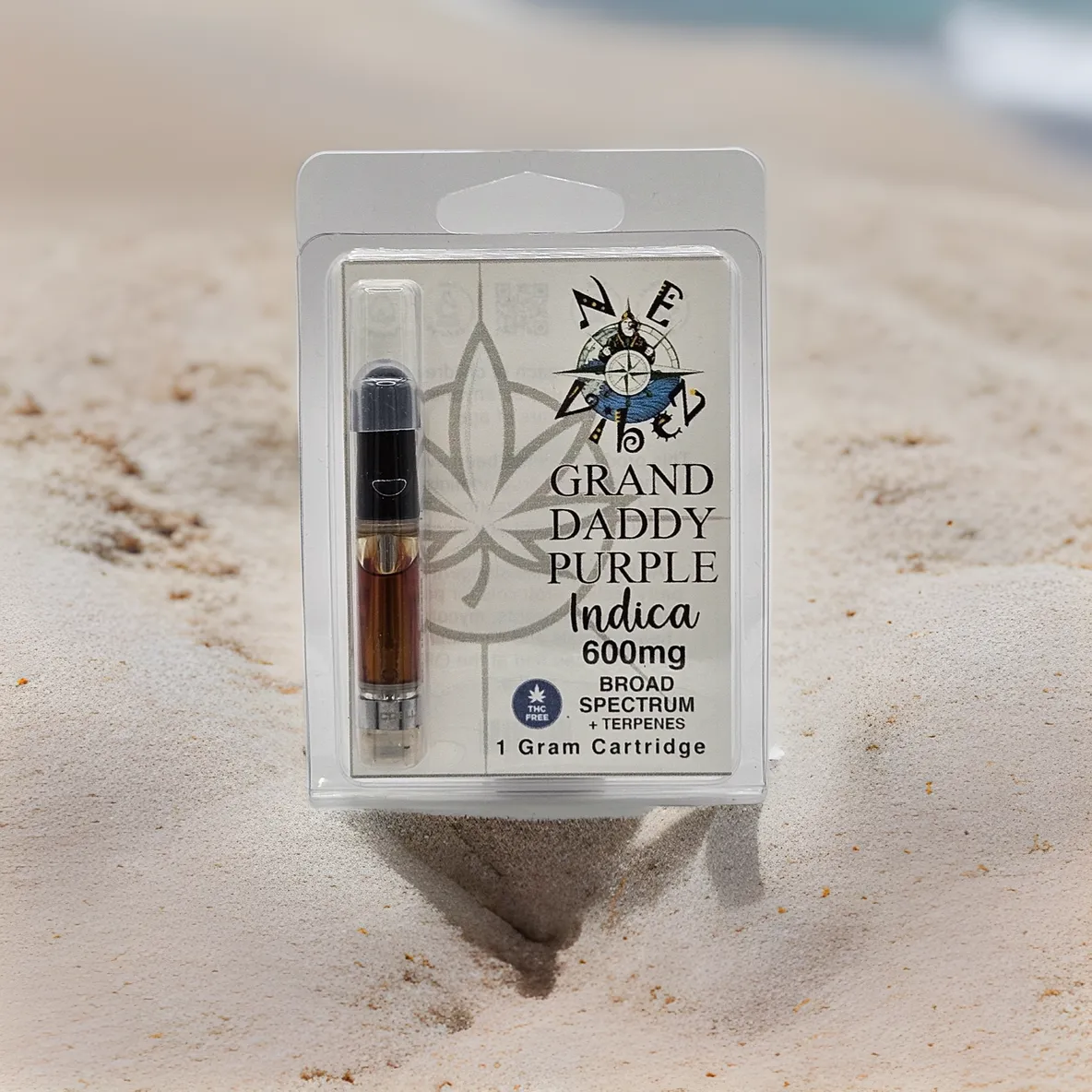 N.E. Vibez - 1 Gram Broad Spectrum Vape Cartridge - Grand Daddy Purple